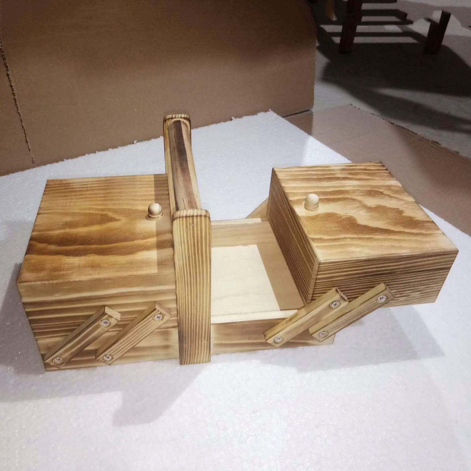 Portable Foldable Wooden Sewin - Craft Embellishment Storage incelemesi ve fiyatı