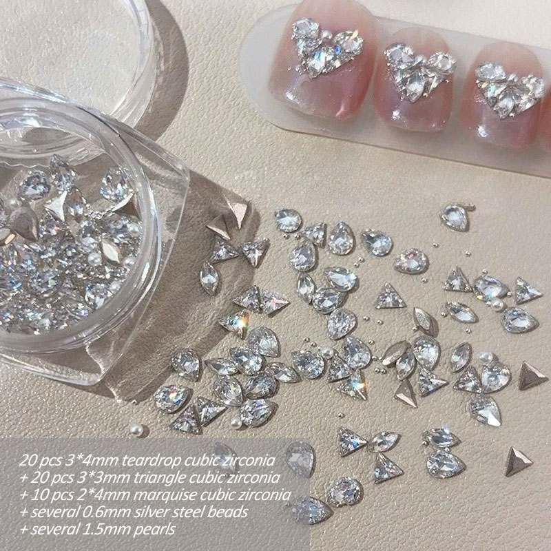 100PCS 3D Mini Zircon Nail Art - Sew On Rhinestone incelemesi ve fiyatı