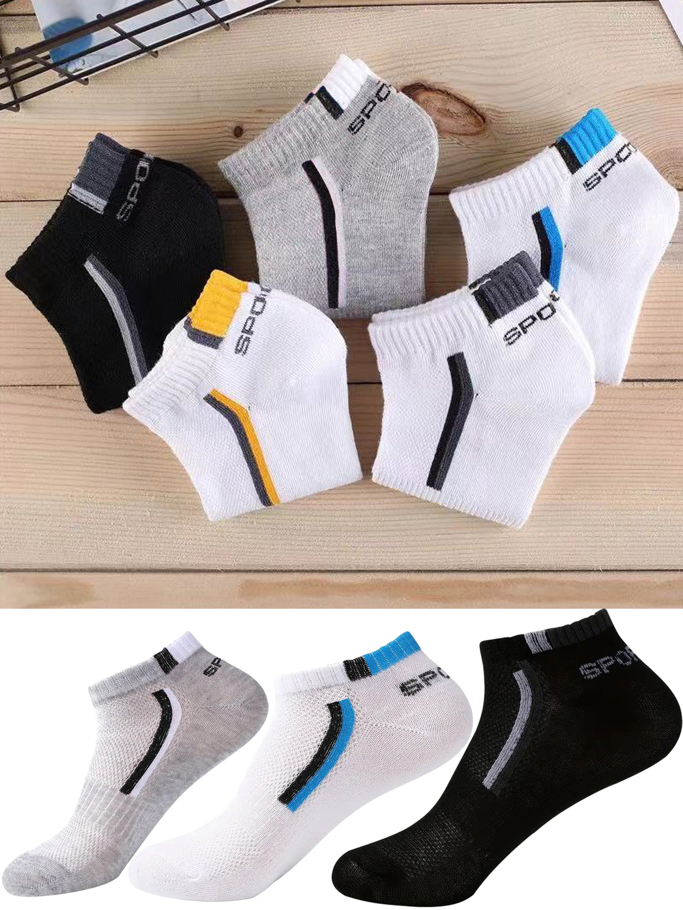 5/10/40Pair Men's Anti-Slip An - Embellish Knit incelemesi ve fiyatı