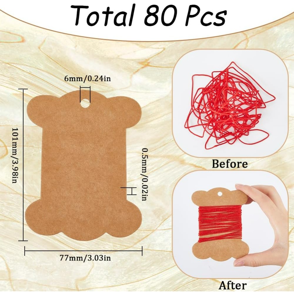 80Pcs Embroidery Thread Cardbo - Organza Ribbon Spool incelemesi ve fiyatı