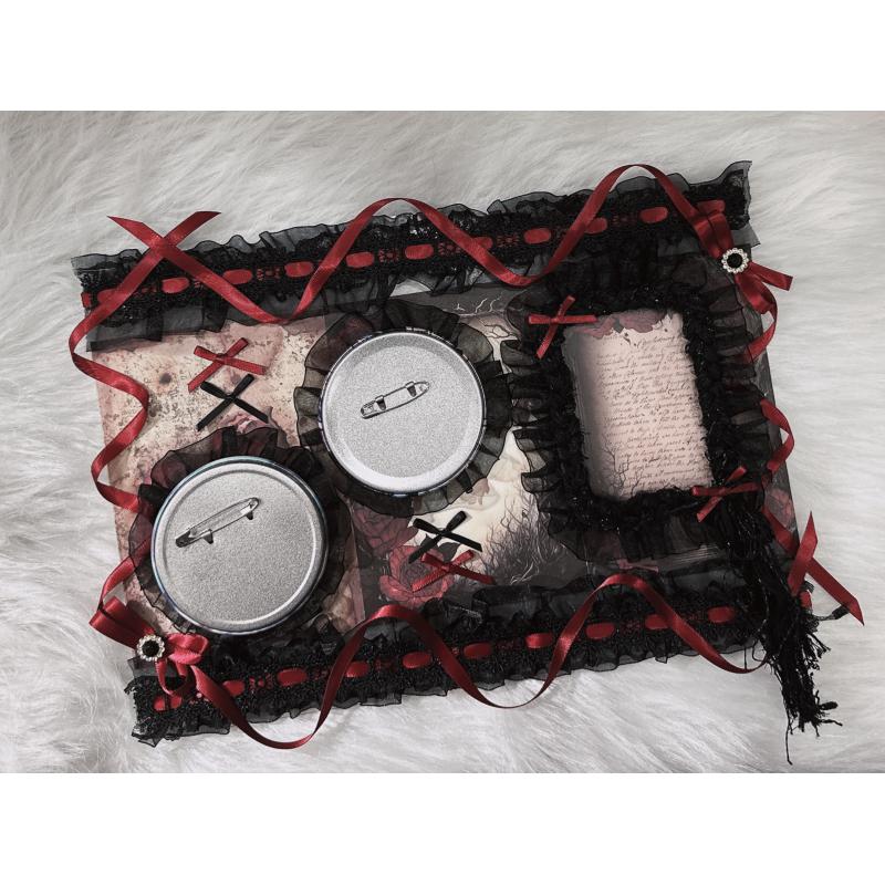 Gothic Black Red Card Holder I - Organza Ribbon Spool incelemesi ve fiyatı