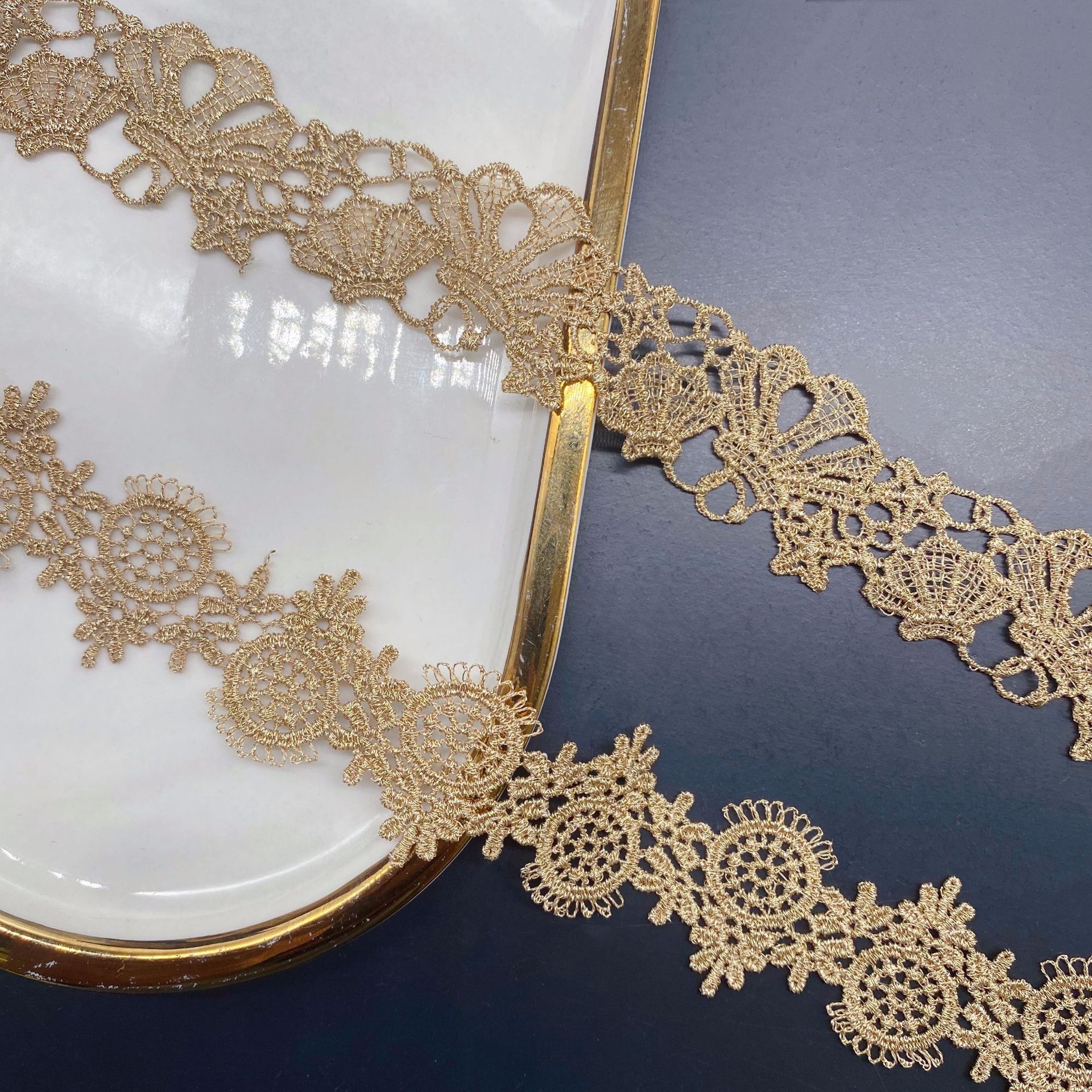 2yards Golden Embroidered Love - Lace Ribbon Trim incelemesi ve fiyatı