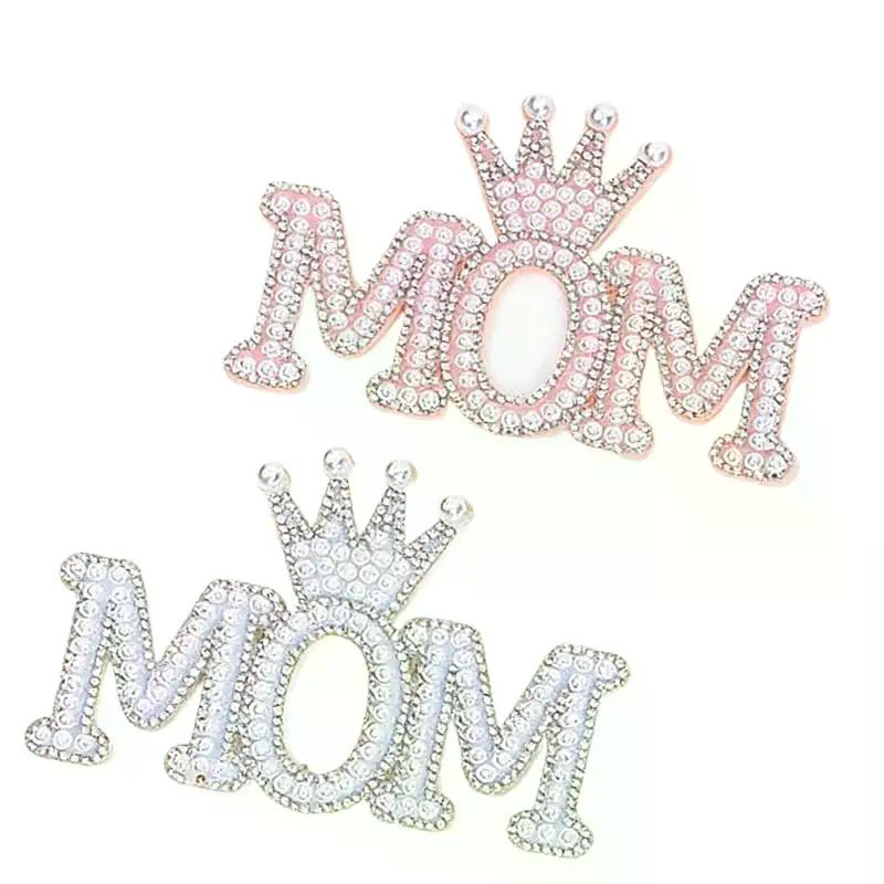 1PC Pearl Crown Mom Letter Pat - Sew On Rhinestone incelemesi ve fiyatı