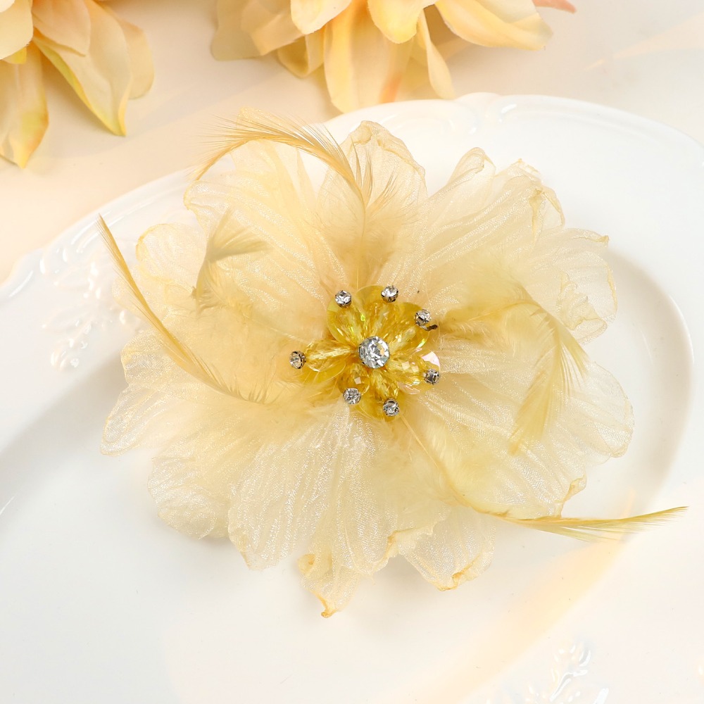 Handmade Mesh Feather Flower B - Crystal Mesh Fabric incelemesi ve fiyatı