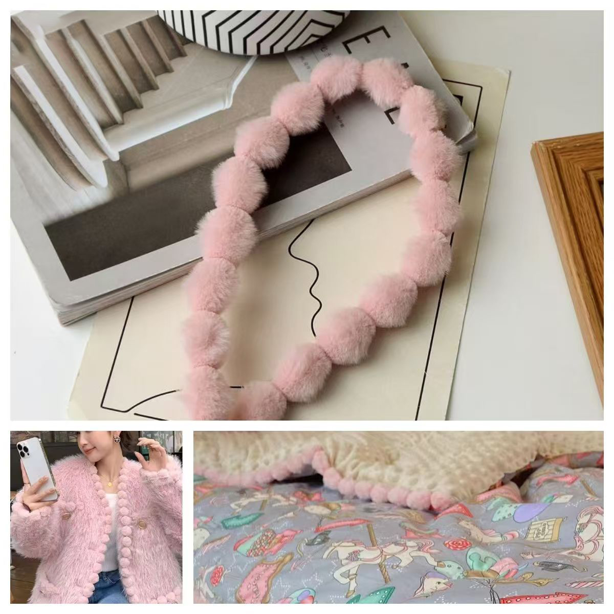 3cm Faux Rabbit Fur Pom Ball L - Fringe Ribbon Sewing incelemesi ve fiyatı