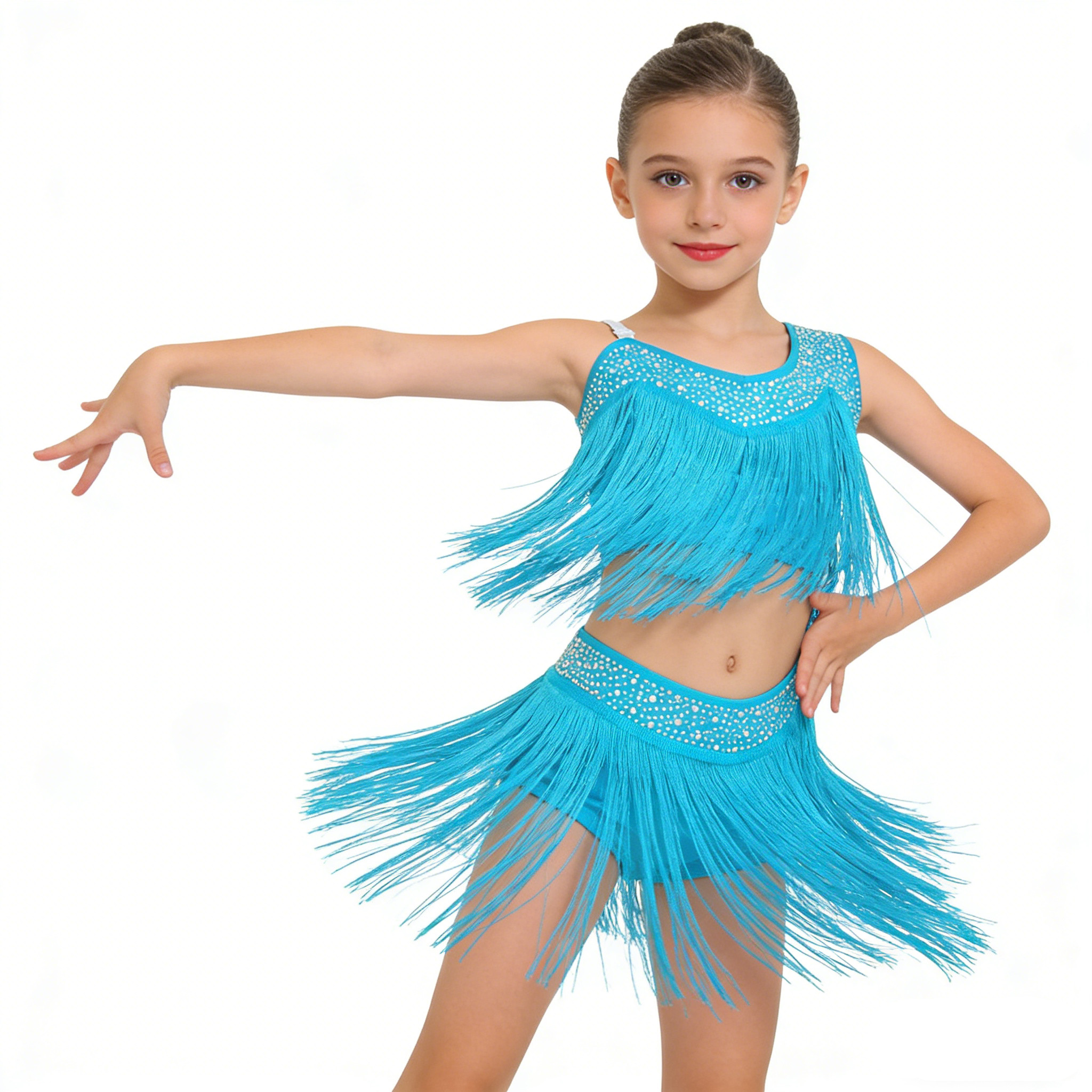 6-16Y Girls Latin Jazz Dance C - Rhinestone Banding Trim incelemesi ve fiyatı