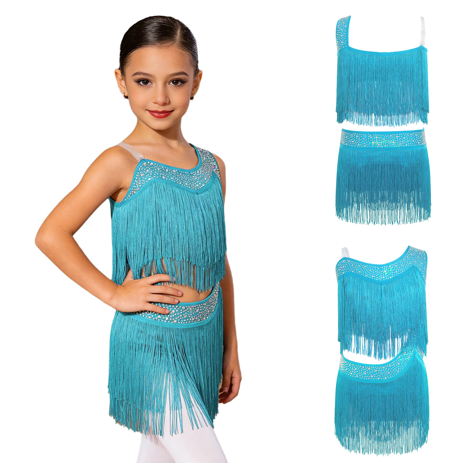 6-16Y Girls Latin Jazz Dance C - Rhinestone Banding Trim incelemesi ve fiyatı