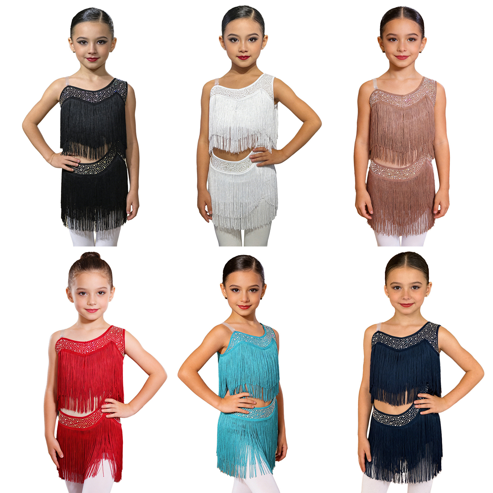 6-16Y Girls Latin Jazz Dance C - Rhinestone Banding Trim incelemesi ve fiyatı