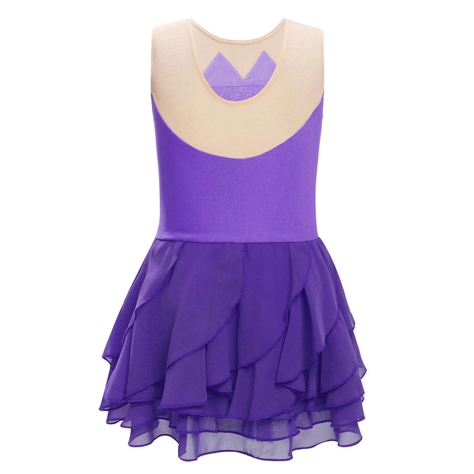 Girls Mesh Figure Skating Dres - Rhinestone Banding Trim incelemesi ve fiyatı