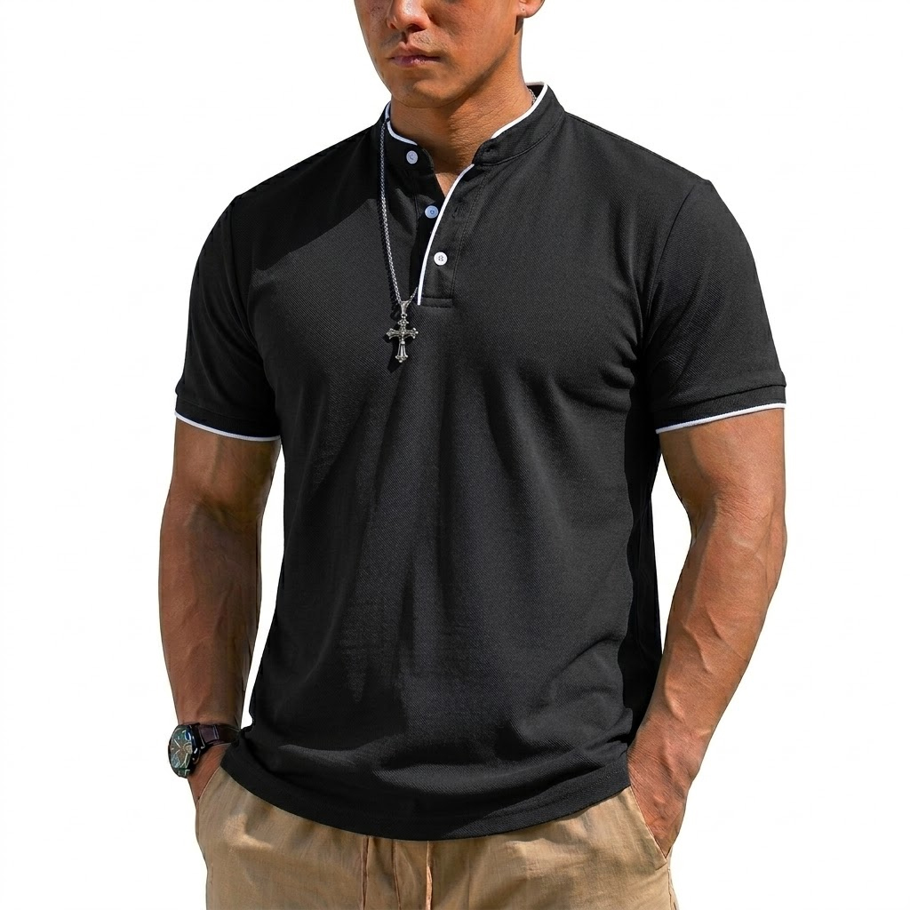 Summer Short Sleeve Henley Shi - Embellish Knit incelemesi ve fiyatı