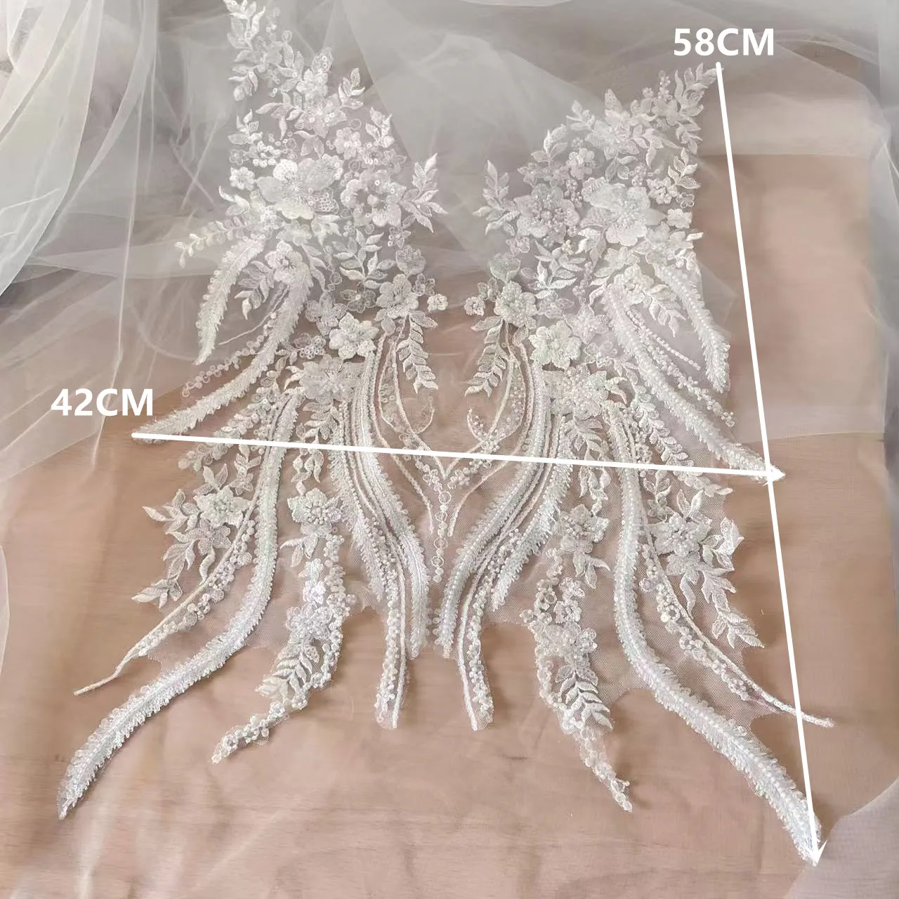 New Beaded Sequins Lace Mirror - Applique Patch Flower incelemesi ve fiyatı