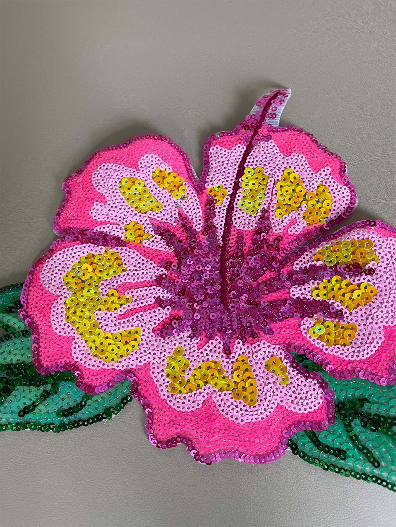1 Piece 26CM Shining Pink Sequ - Applique Patch Flower incelemesi ve fiyatı