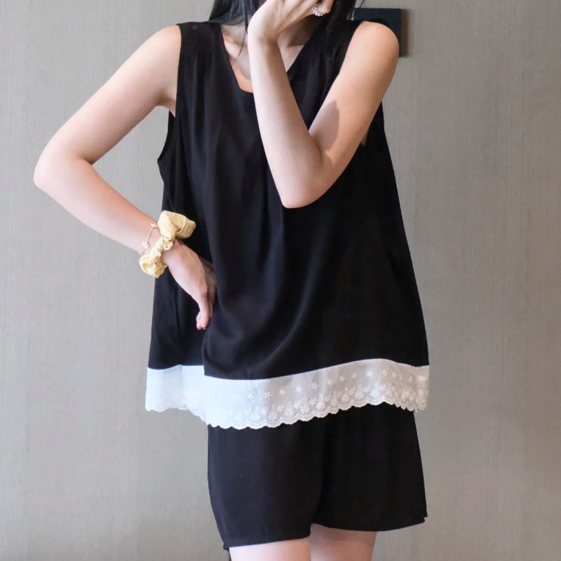 Women Sleeveless Lace Trim Lou - Elastic Lace Trim incelemesi ve fiyatı