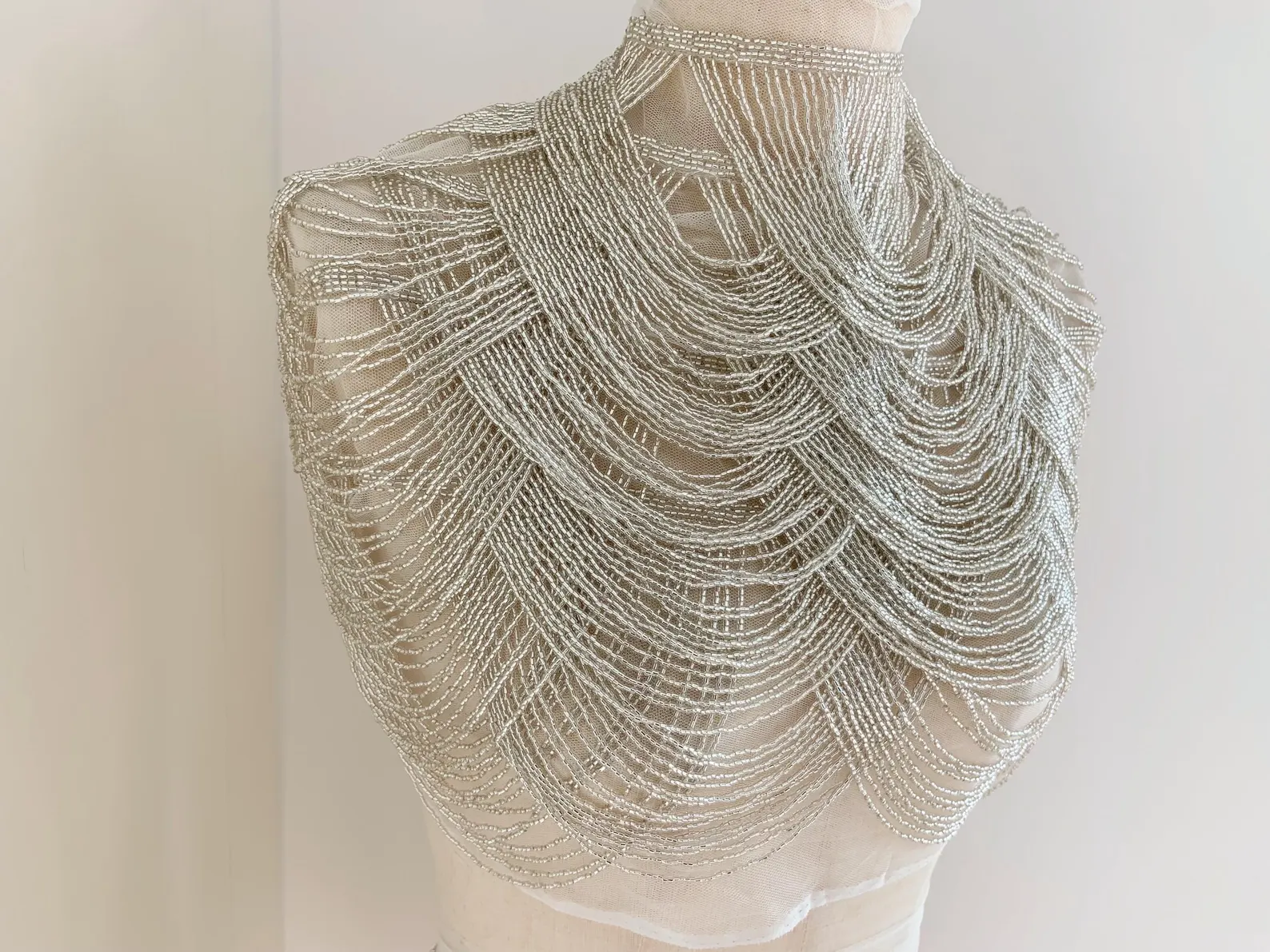 Silver Chains Cape Fabric, Bea - Beaded Trim Fringe incelemesi ve fiyatı