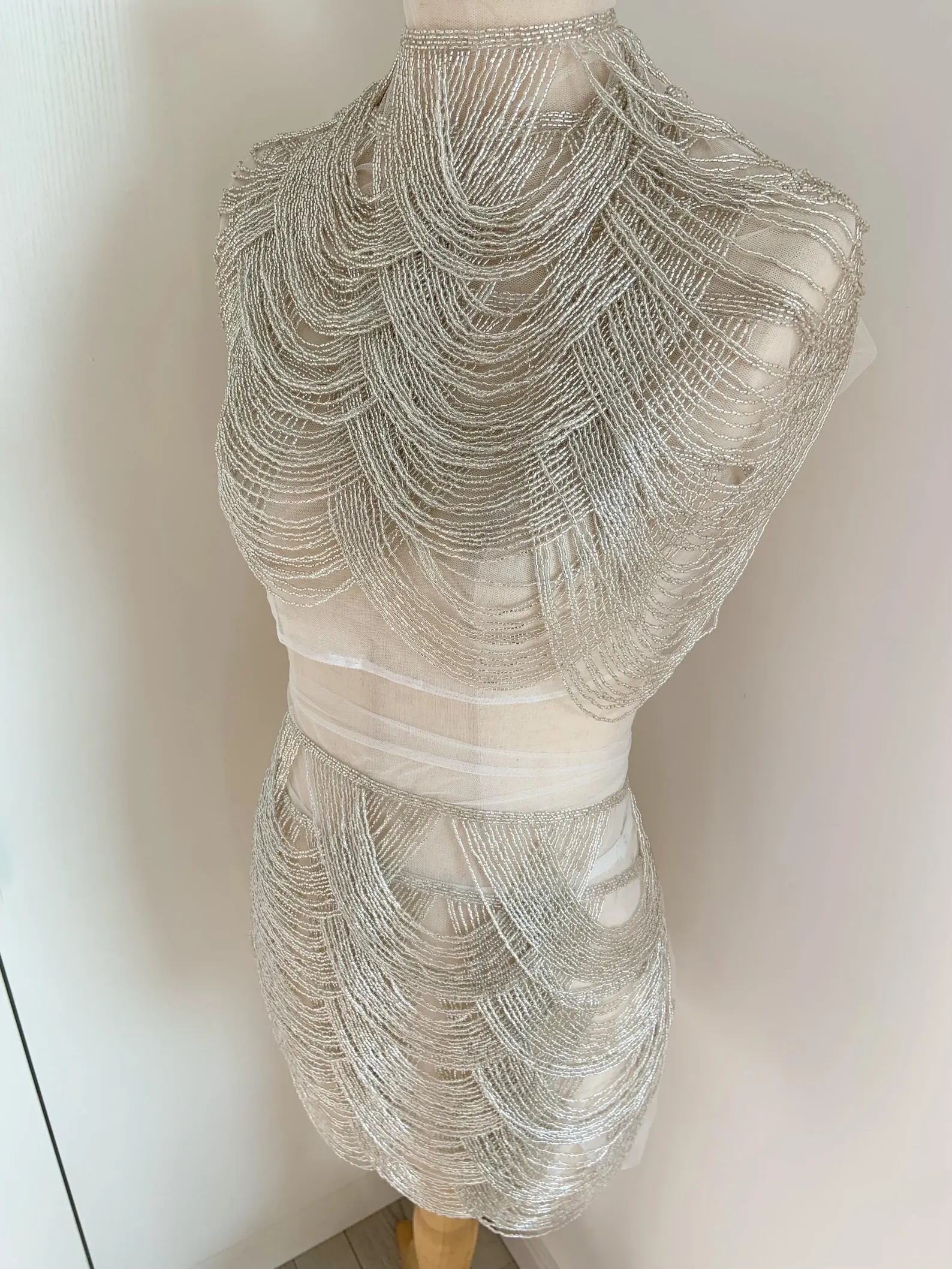 Silver Chains Cape Fabric, Bea - Beaded Trim Fringe incelemesi ve fiyatı