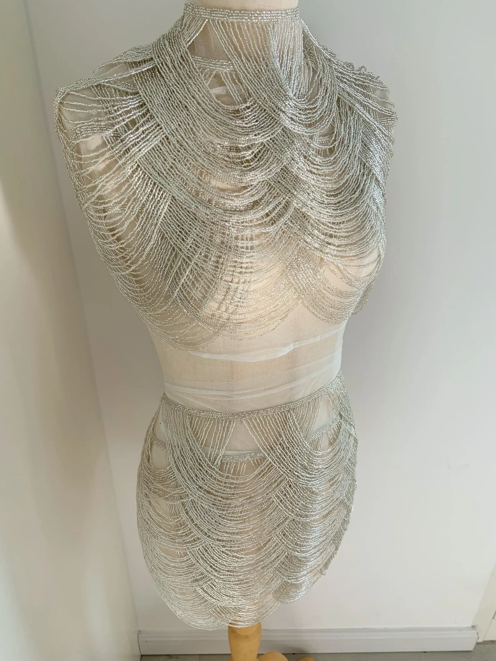 Silver Chains Cape Fabric, Bea - Beaded Trim Fringe incelemesi ve fiyatı