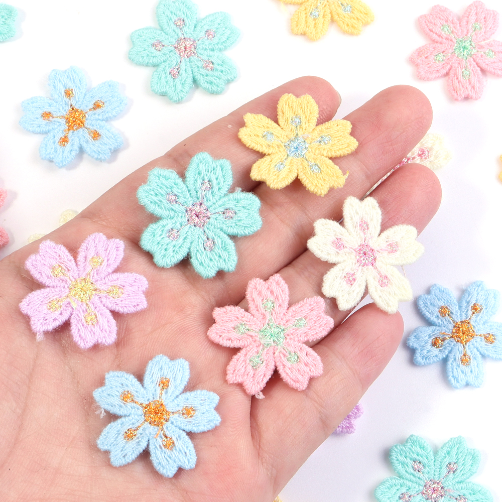 20pcs/lot Colorful 2.4cm Embro - Applique Patch Flower incelemesi ve fiyatı