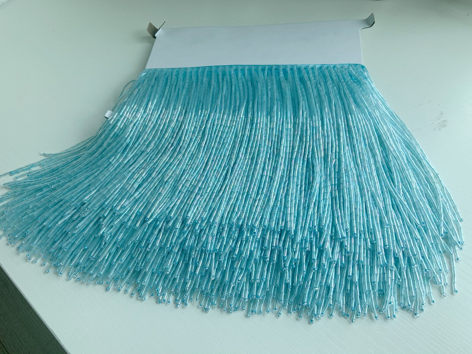 1 Yard Light Blue Bead Fringe  - Beaded Trim Fringe incelemesi ve fiyatı