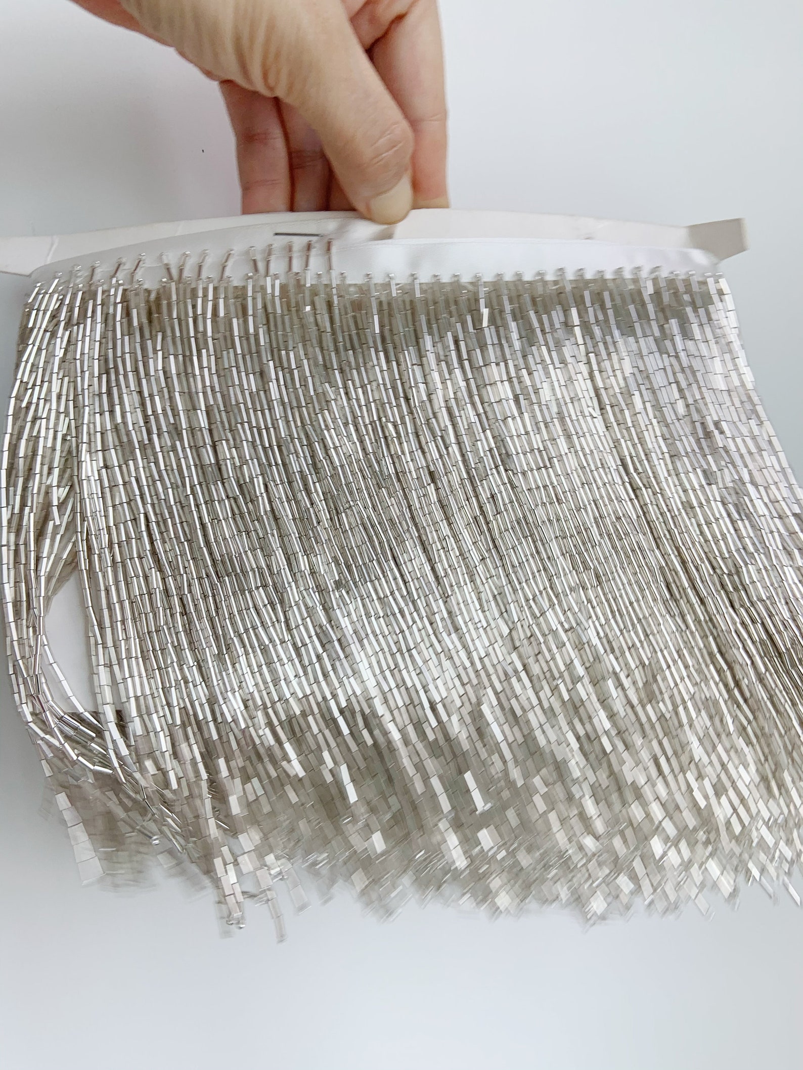 1 Yard Light Blue Bead Fringe  - Beaded Trim Fringe incelemesi ve fiyatı