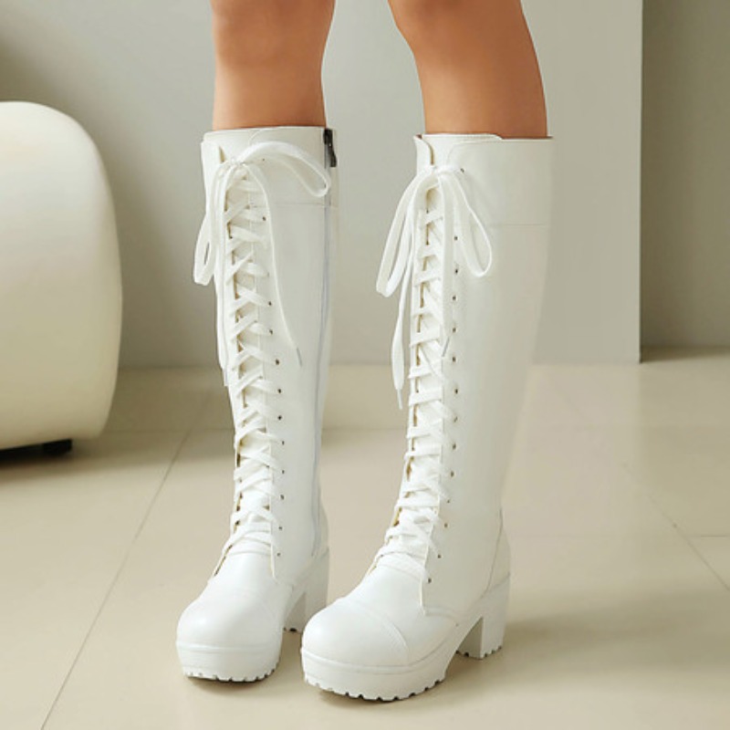 Womens Knee High Lace Up Comba - Guipure Lace Panel incelemesi ve fiyatı