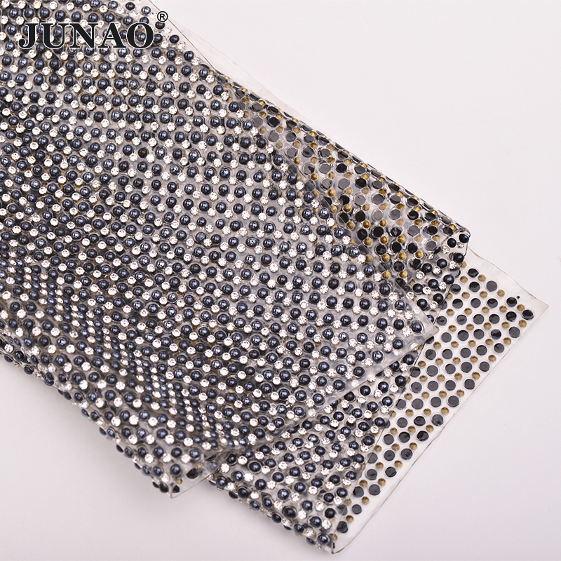JUNAO 24*40cm Hotfix Pearl Rhi - Hotfix Rhinestone Sheet incelemesi ve fiyatı