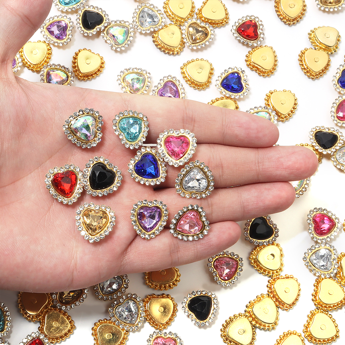 20Pcs Love Heart Acrylic Rhine - Sew On Rhinestone incelemesi ve fiyatı