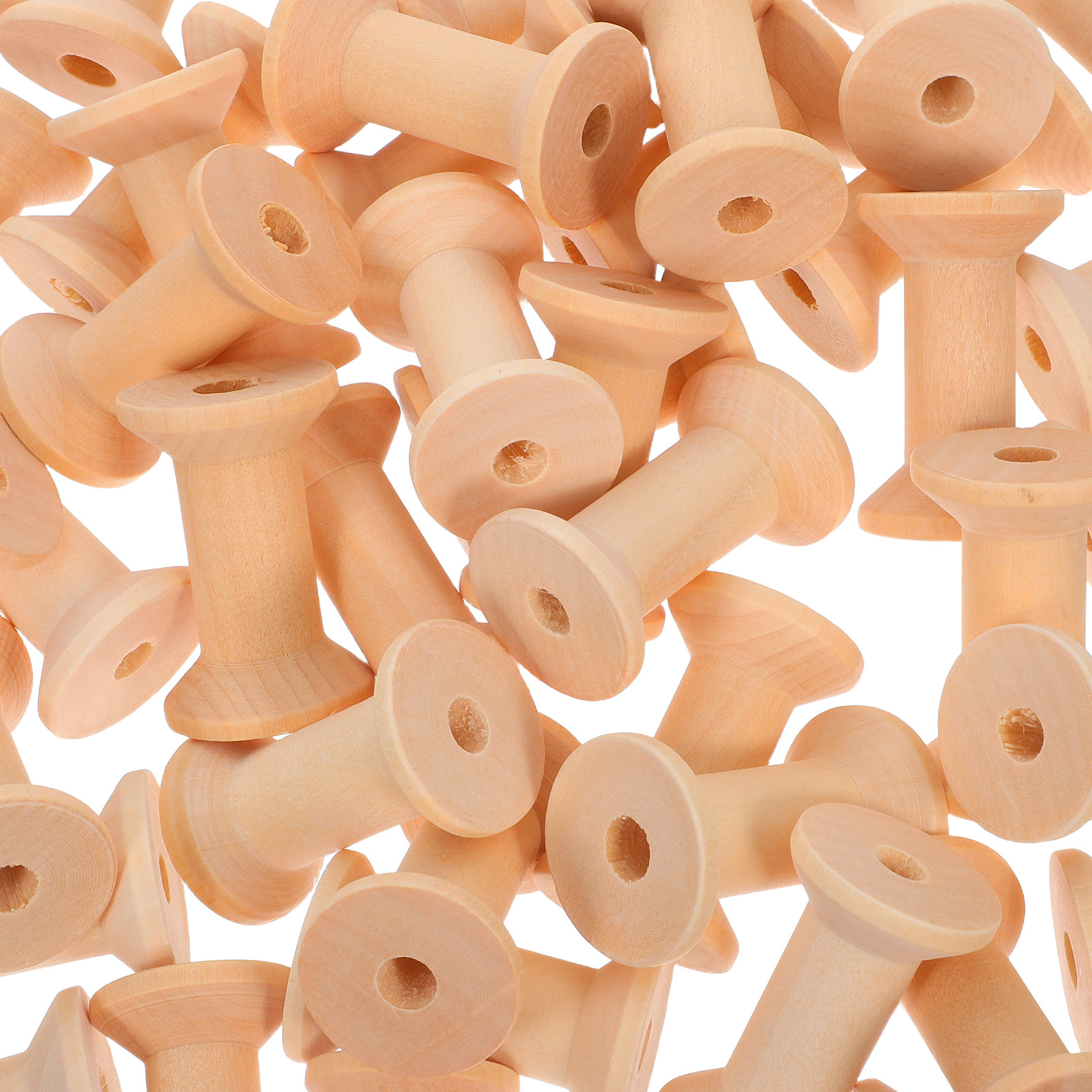 50Pcs Natural Wood Spools Unpa - Embroidery Craft incelemesi ve fiyatı